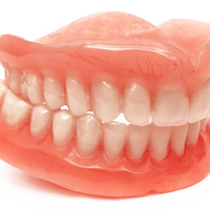 Close up of two full dentures in Fort Myers, FL