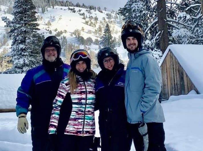Doctor hoop and his family skiing